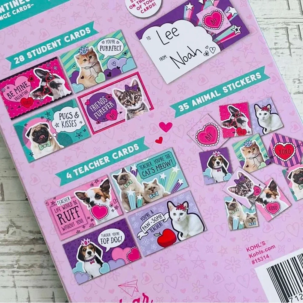 Kohl’s Pet Pal Valentines with Stickers